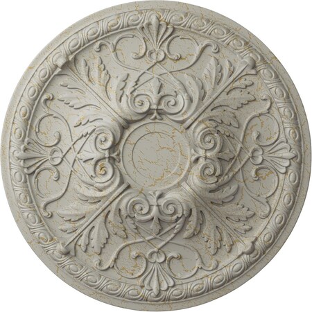 Ekena Millwork Tristan Ceiling Medallion (Fits Canopies up to 5 1/2"), 26"OD x 3"P, Pot of Cream Crackle CM26TNPCC